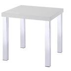 HomeRoots 22 Chrome And White High Gloss Square End Table