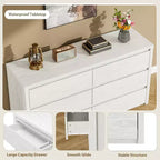 6 Drawer Dresser with Wood Grain Finish – Wide Chest of Drawers for Bedroom, Living Room and Entryway