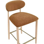Upholstered Counter Stool with Wood Frame and Performance Fabric