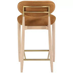 Upholstered Counter Stool with Wood Frame and Performance Fabric