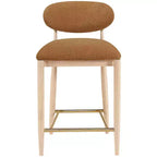 Upholstered Counter Stool with Wood Frame and Performance Fabric