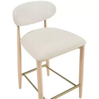 Upholstered Counter Stool with Wood Frame and Performance Fabric