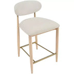 Upholstered Counter Stool with Wood Frame and Performance Fabric