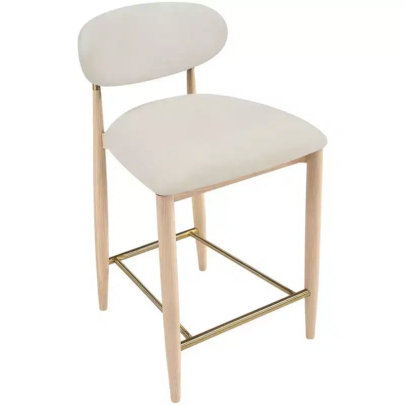 Upholstered Counter Stool with Wood Frame and Performance Fabric