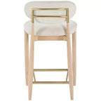 Upholstered Counter Stool with Wood Frame and Performance Fabric