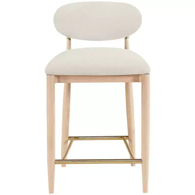 Upholstered Counter Stool with Wood Frame and Performance Fabric