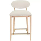 Upholstered Counter Stool with Wood Frame and Performance Fabric