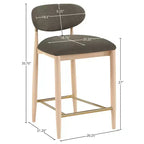 Upholstered Counter Stool with Wood Frame and Performance Fabric