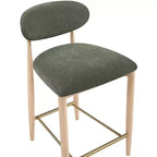 Upholstered Counter Stool with Wood Frame and Performance Fabric
