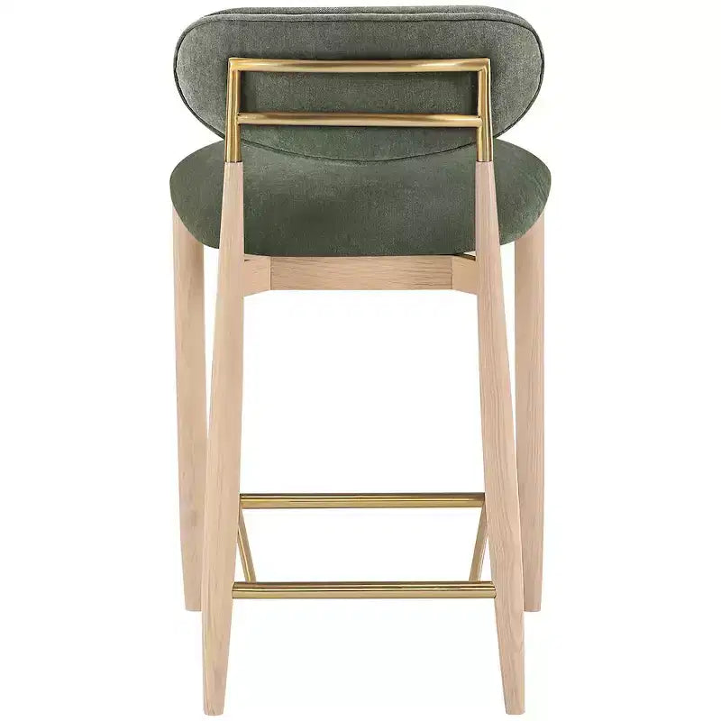 Upholstered Counter Stool with Wood Frame and Performance Fabric