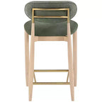 Upholstered Counter Stool with Wood Frame and Performance Fabric