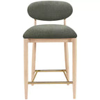 Upholstered Counter Stool with Wood Frame and Performance Fabric