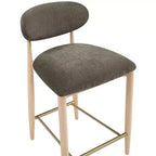 Upholstered Counter Stool with Wood Frame and Performance Fabric