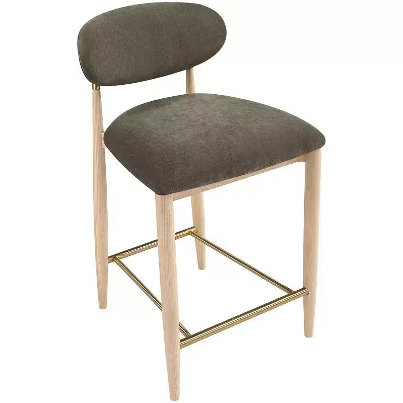 Upholstered Counter Stool with Wood Frame and Performance Fabric