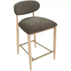 Upholstered Counter Stool with Wood Frame and Performance Fabric