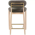 Upholstered Counter Stool with Wood Frame and Performance Fabric