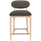 Upholstered Counter Stool with Wood Frame and Performance Fabric