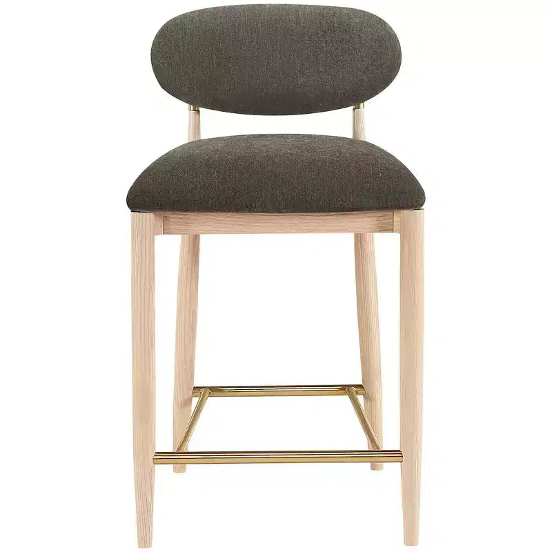 Upholstered Counter Stool with Wood Frame and Performance Fabric