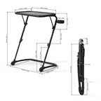 Folding Table and Stool Set, Adjustable Height Tray Table with Tilting Top and Cup Holder, Portable Desk for Bed, Sofa, Study or Outdoor