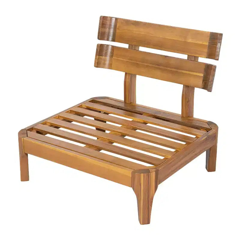 Christopher Knight Home Nikhil modernes 3-teiliges Akazienholz-Patio-Sitzset mit Polstern (Tisch nicht enthalten)