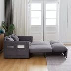 64.5" 3-in-1 Convertible Corduroy Sleeper Sofa Bed with Pullout Bed