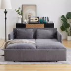 64.5" 3-in-1 Convertible Corduroy Sleeper Sofa Bed with Pullout Bed