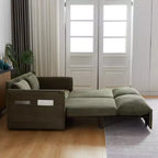 64.5" 3-in-1 Convertible Corduroy Sleeper Sofa Bed with Pullout Bed