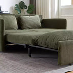 64.5" 3-in-1 Convertible Corduroy Sleeper Sofa Bed with Pullout Bed
