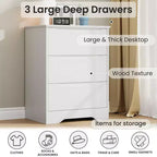 3-Drawer Wooden Dresser with Wide Top