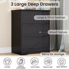 3-Drawer Wooden Dresser with Wide Top
