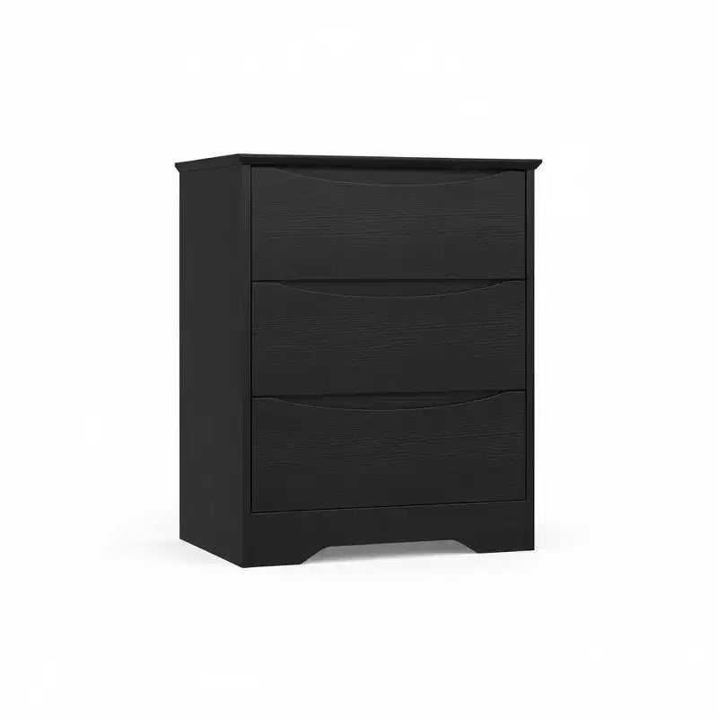 3-Drawer Wooden Dresser with Wide Top