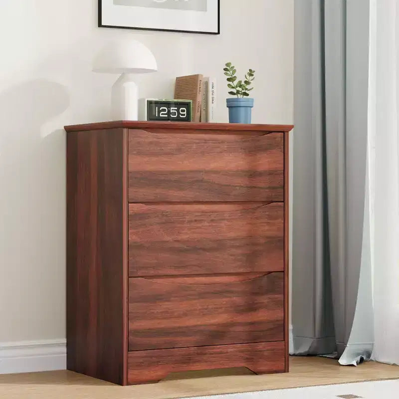 3-Drawer Wooden Dresser with Wide Top
