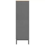 Grey Solid Pine Wood Wardrobe 30.3 x 20.9 x 67.3 in