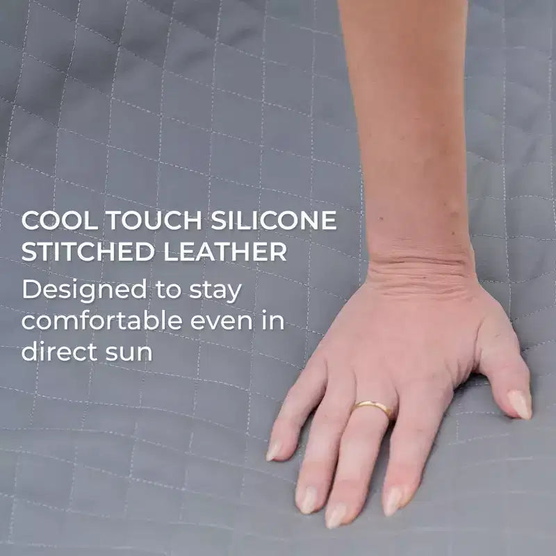 Ensemble de mobilier de patio d’extérieur Big Joe Solvana, canapé en similicuir cousu en silicone résistant aux intempéries et au toucher frais, ensemble modulable 3 pièces, gris Moonlit