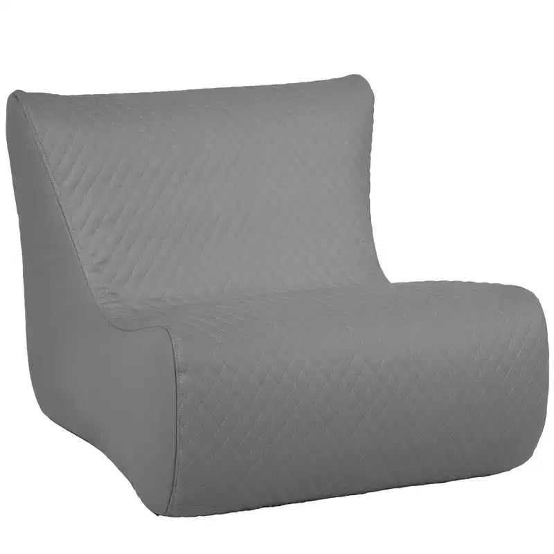 Big Joe Solvana Outdoor Patio Furniture Set, Weather-Resistant Cool Touch Silicone Stitched Leather, Link Chair, Moonlit Gray