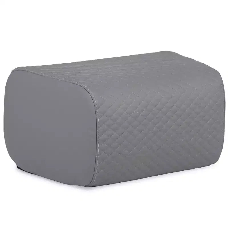 Big Joe Solvana Outdoor Patio Furniture Set, Weather-Resistant Cool Touch Silicone Stitched Leather, Ottoman Only, Moonlit Gray