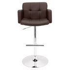 32" Adjustable Swivel Barstool with Padded Seat and Back – Metal Frame