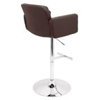 32" Adjustable Swivel Barstool with Padded Seat and Back – Metal Frame
