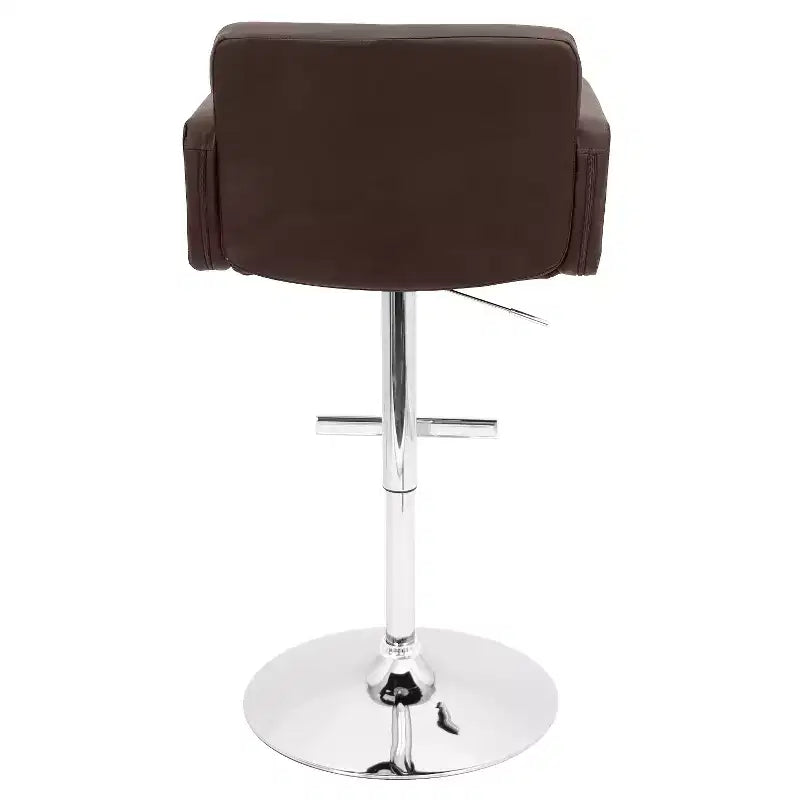 32" Adjustable Swivel Barstool with Padded Seat and Back – Metal Frame