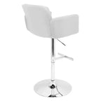 32" Adjustable Swivel Barstool with Padded Seat and Back – Metal Frame