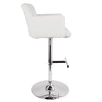 32" Adjustable Swivel Barstool with Padded Seat and Back – Metal Frame
