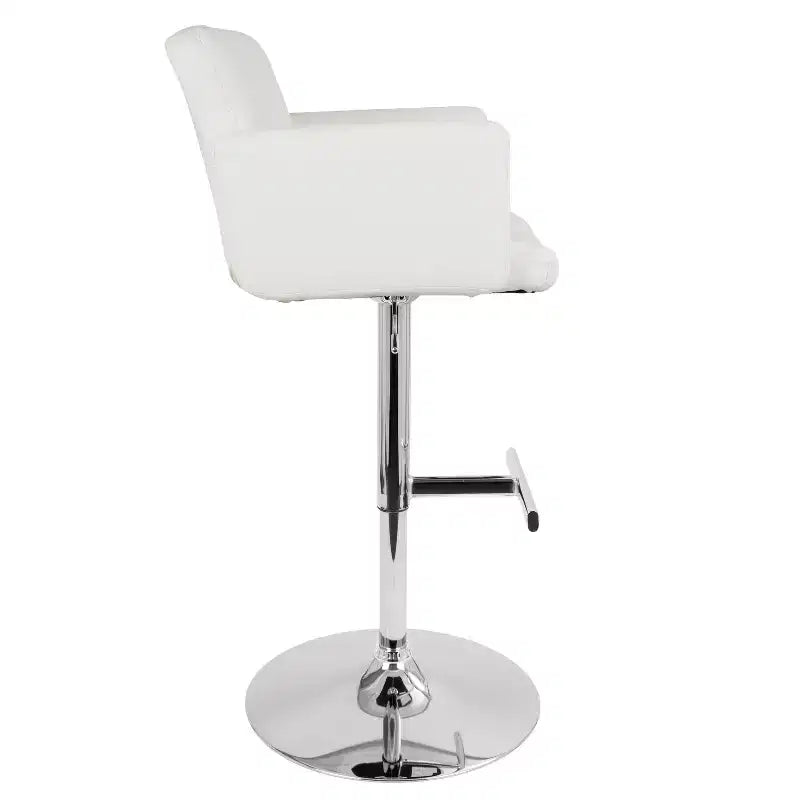 32" Adjustable Swivel Barstool with Padded Seat and Back – Metal Frame