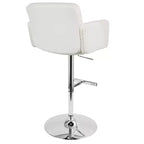 32" Adjustable Swivel Barstool with Padded Seat and Back – Metal Frame