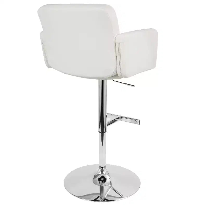 32" Adjustable Swivel Barstool with Padded Seat and Back – Metal Frame