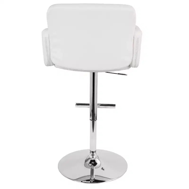 32" Adjustable Swivel Barstool with Padded Seat and Back – Metal Frame