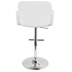 32" Adjustable Swivel Barstool with Padded Seat and Back – Metal Frame