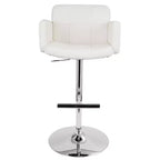 32" Adjustable Swivel Barstool with Padded Seat and Back – Metal Frame