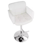 32" Adjustable Swivel Barstool with Padded Seat and Back – Metal Frame