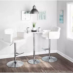 32" Adjustable Swivel Barstool with Padded Seat and Back – Metal Frame