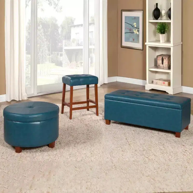 Large Round Storage Ottoman